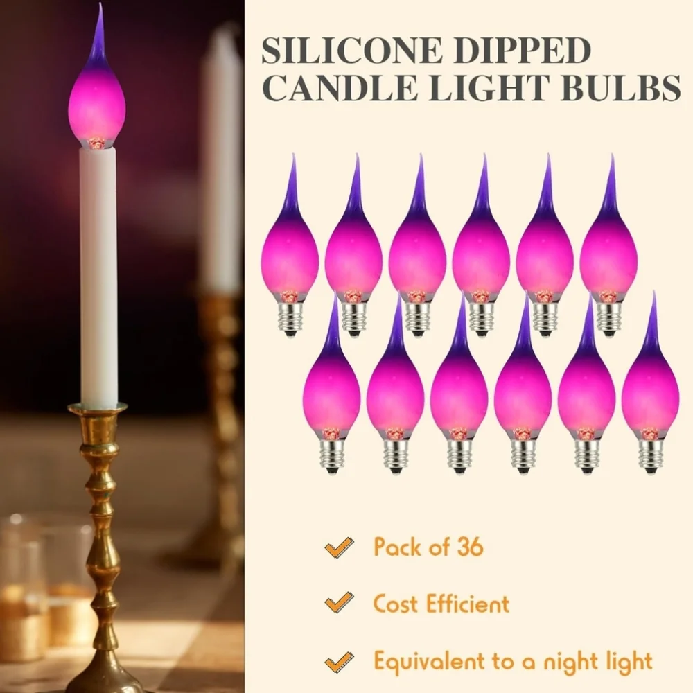 COPY - Retisee 72 Pcs Silicone Dipped Candle Light Bulbs  Replacement 120V part…
